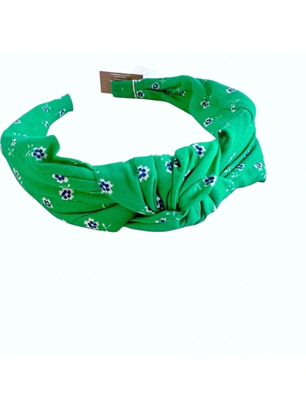 J. Crew Liberty of London Green with blue flowers Top Knot Headband
